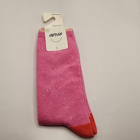 aerie Accessories - Aerie Pink‎ Red Speckled Crew Sock Nwt